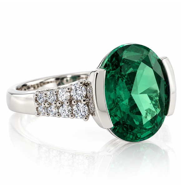 Anillo de Alejandrita ( Verde/Azul ) en Plata de Ley