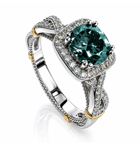 Anillo de Alejandrita en Plata .925 Azul a Verde
