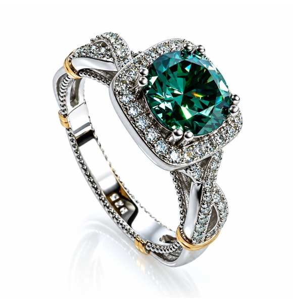 Anillo de Alejandrita en Plata .925 Azul a Verde