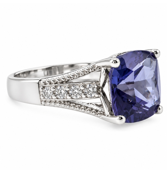 Anillo de Alejandrita en Plata de Ley .925 ( Morado/Rosa )