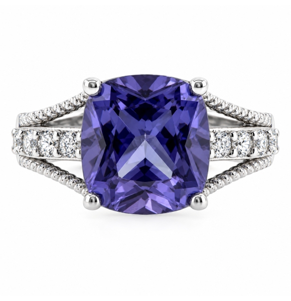 Anillo de Alejandrita en Plata de Ley .925 ( Morado/Rosa )