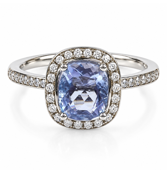 Anillo de Plata y Alejandrita Morado Azul