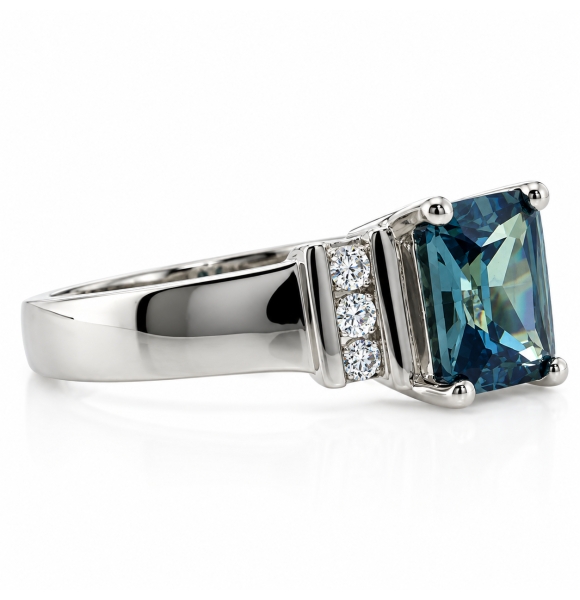 Elegante Anillo de Alejandrita en Plata .925