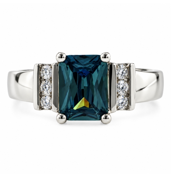 Elegante Anillo de Alejandrita en Plata .925