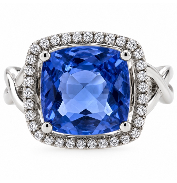 Anillo Hermoso de Alejandrita en Plata ( Azul/Morado )