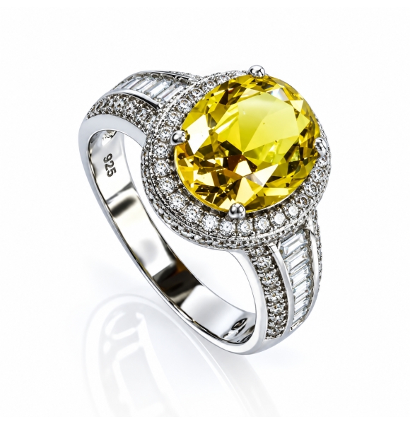 Elegant Anillo de Alejandrita Amarilla