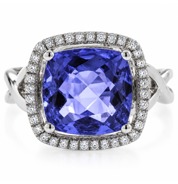 Anillo Hermoso de Alejandrita en Plata ( Azul/Morado )