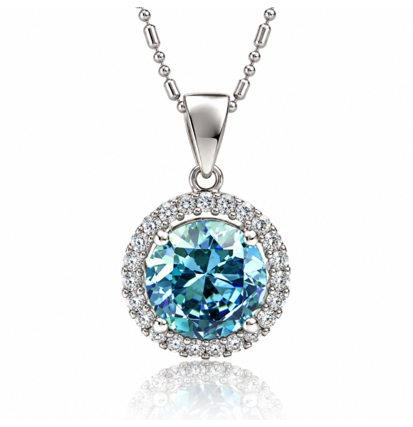 Dije de Plata Con Alejandrita Cambio de Color Azul a Verde
