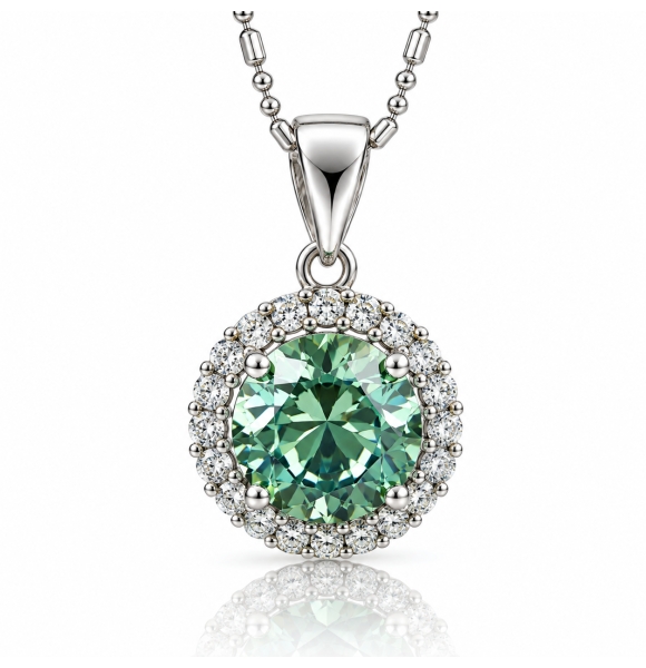 Dije de Plata Con Alejandrita Cambio de Color Azul a Verde