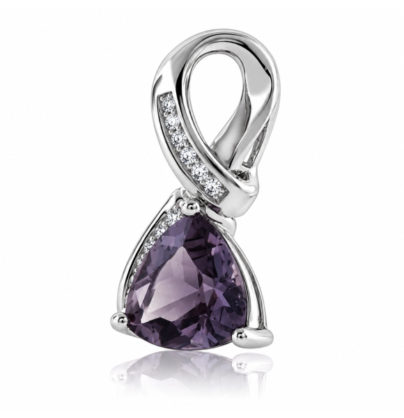 Dije de Plata Fina .925 con Alejandrita Bicolor ( Morado/Azul )