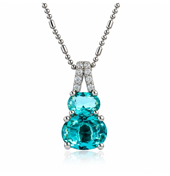 Dije de Plata con 2 Piedras de Paraiba