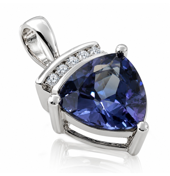 Dije de Plata de Ley con Alejandrita Bicolor ( Morado/Azul )