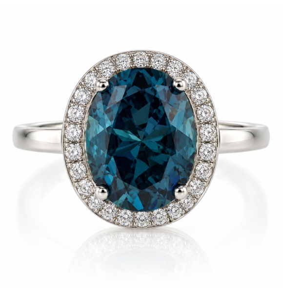 Elegante Anillo de Alejandrita Con Plata 925