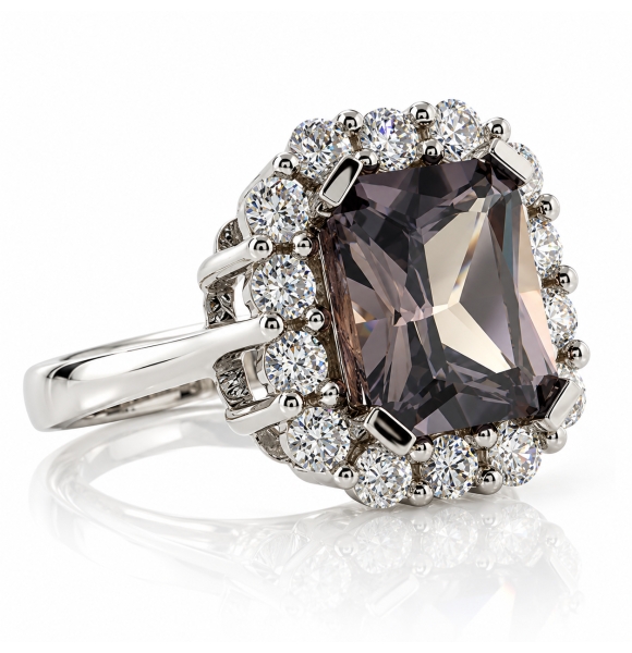 Hermoso Anillo de Alejandrita con Zirconias
