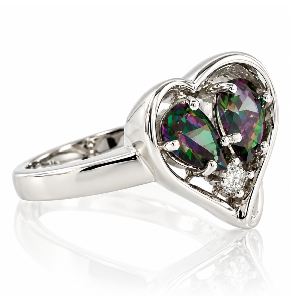 Hermoso Anillo de Plata con Topacio Místico