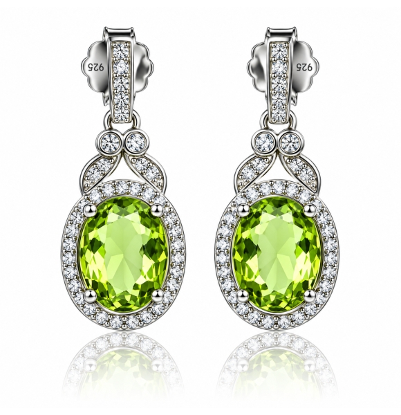Juego de Dije y Aretes de Plata .925 con Alejandrita Amarilla