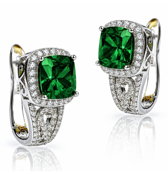 Set de Corte Princesa Esmeralda Aretes y Dije