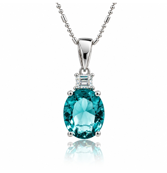 Dije de Plata de Ley con Alejandrita ( Verde/Azul )