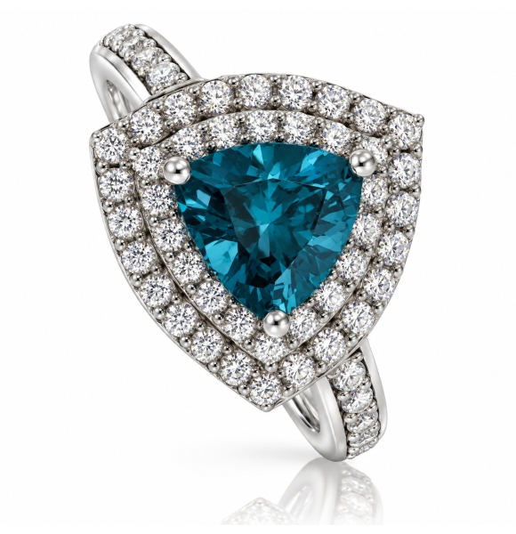 Anillo de Alejandrita corte Triangular en Plata .925