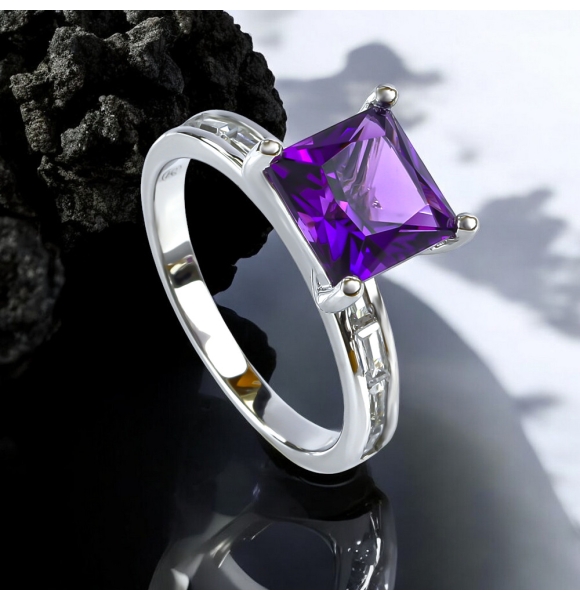 Anillo de Plata .925 con Amatista