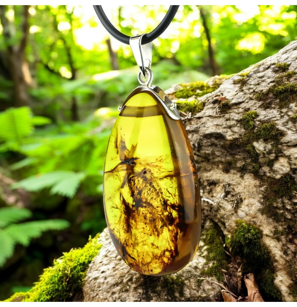 Ambar Genuina Plata de Ley Collar