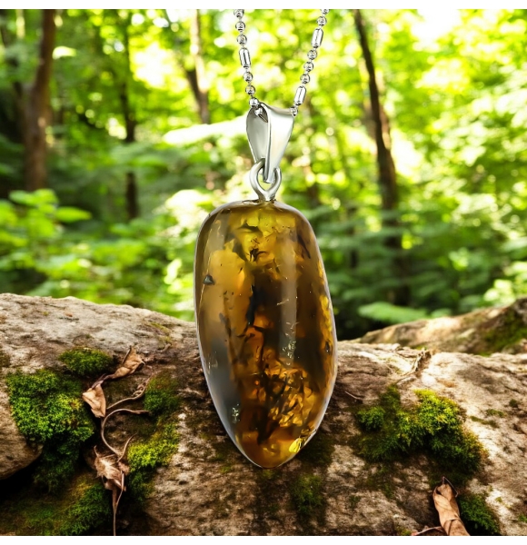 Ambar Genuine Con Plata Collar