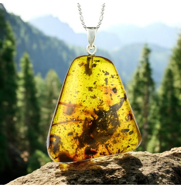 Dije de Ambar Genuina Mexicana Con Plata