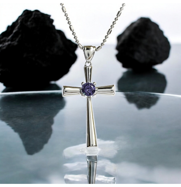 Cruz de Amatista Plata 925