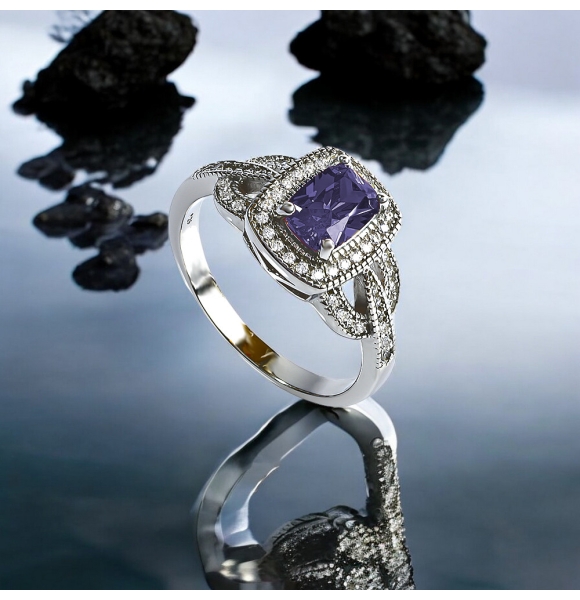 Anillo de Amatista Con Plata