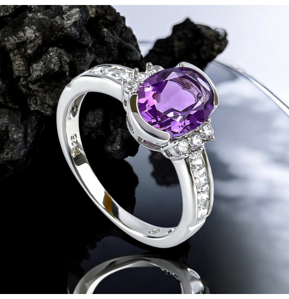 Anillo de Plata con Amatista