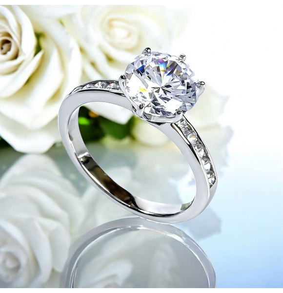 Anillo de Compromiso En Plata de Ley