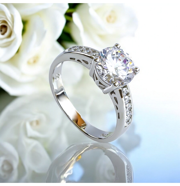 Anillo de Compromiso Con Zirconia