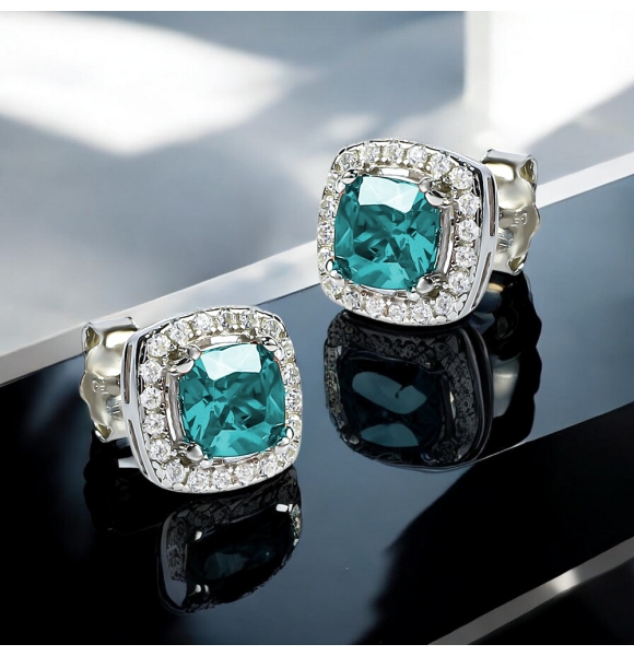 Pendientes de Plata Esterlina con Aguamarina