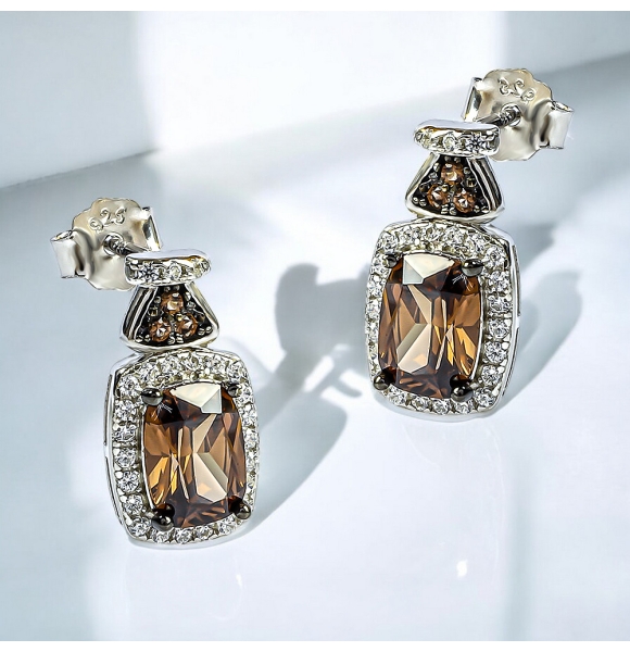 Juego de Pendiente y Aretes de Diamantes de Chocolate