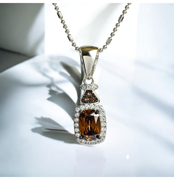 Juego de Pendiente y Aretes de Diamantes de Chocolate