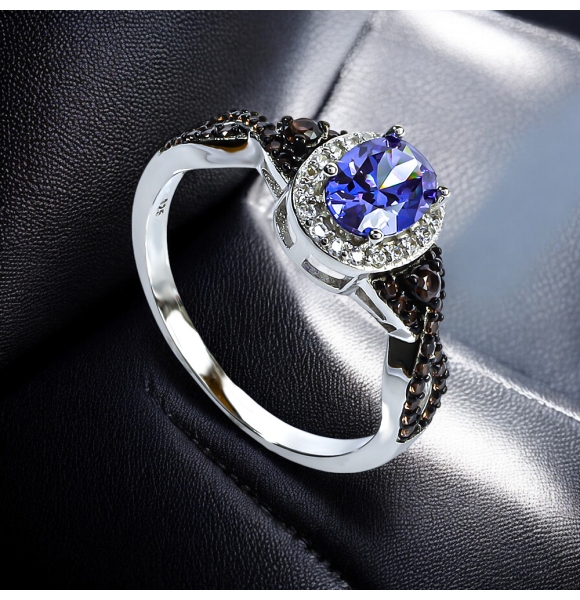 Anillo de Tanzanita en Plata .925 7 mm x 5 mm