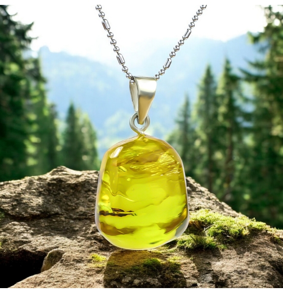 Dije de Ambar Genuina 25 mm x 17 mm