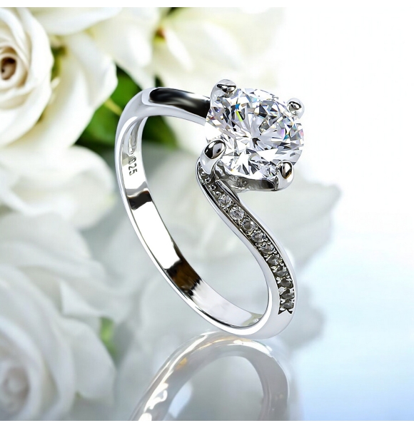 7 mm Anillo de Plata .925 Compromiso