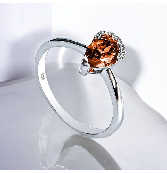 Sterling Silver Anillo de Opalo de Fuego