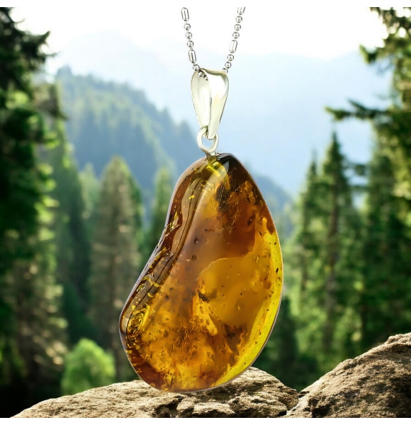 Collar de Ambar Genuina Con Plata