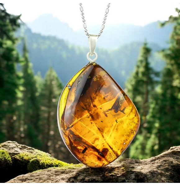 Ambar de Chiapas Genuina Calidad Primera Dije Con Plata