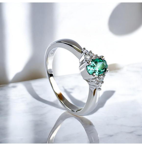 Anillo de Esmeralda Con Plata 925