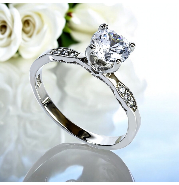 7 mm Anillo de Boda Solitario en Plata .925