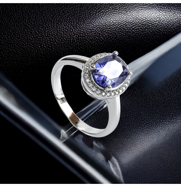 Anillo de Tanzanita Con Plata de Ley 925