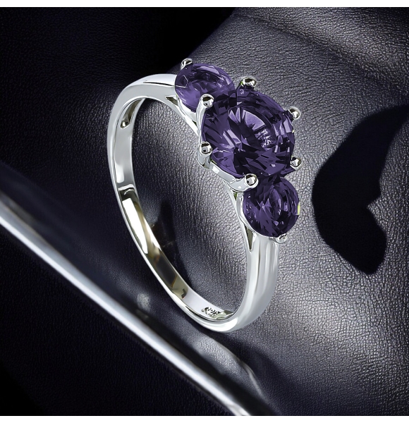 Anillo de Tanzanita de 3 Piedras