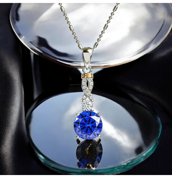 Juego de Tanzanita Corte Brillante Con Plata de Ley 925