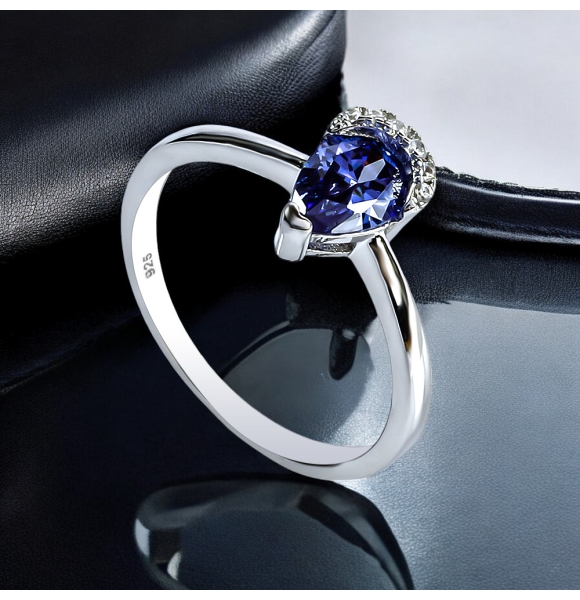 Sterling Silver Anillo de Tanzanita