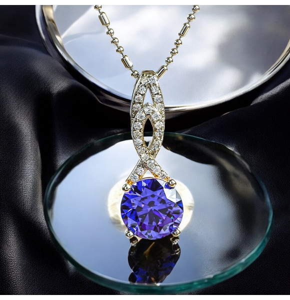 Juego de Tanzanita Corte Brillante Con Plata