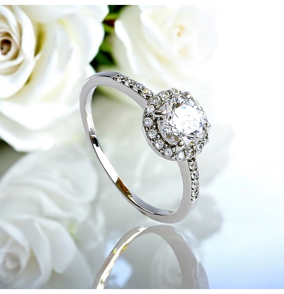 Anillo de Compromiso Con Plata de Ley 925