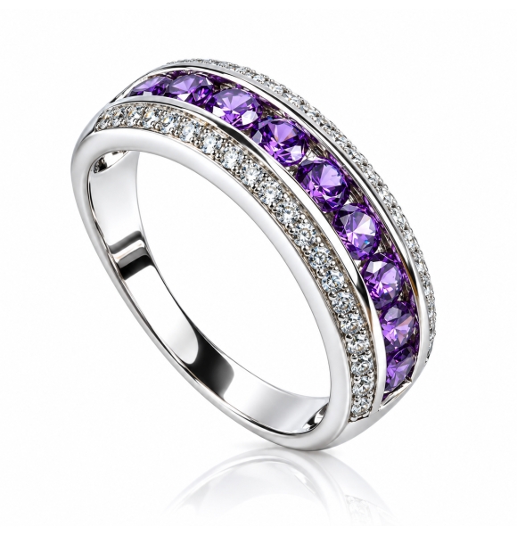 Hermoso Anillo de Amatista Churumbela